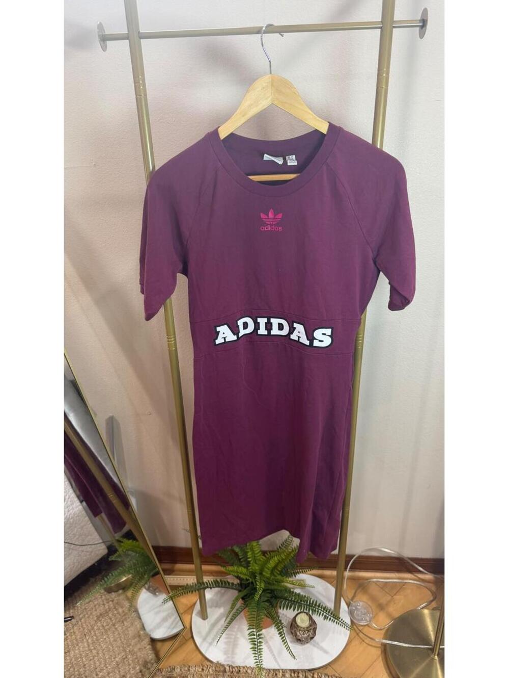 Size M Adidas Originals Purple T-Shirt Dress